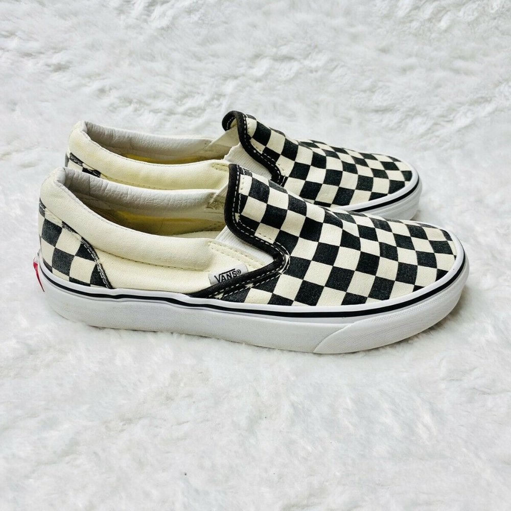 Vans Authentic W 6.5 M 5 Black White Checkerboard - Picture 3 of 12